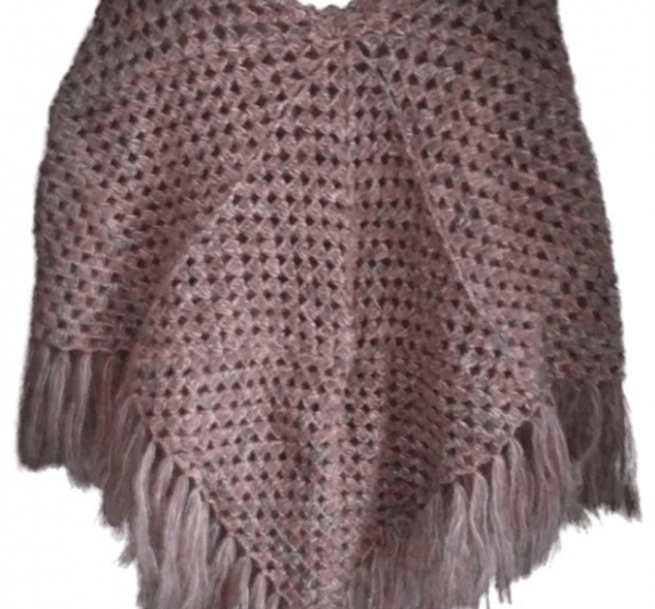 El Örgüsü Etnik Otantik Pudra Kırçıllı Tiftik Kadın Panço