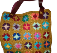 El Örgüsü Etnik Otantik Deri Askılı Renkli Kadın Çanta