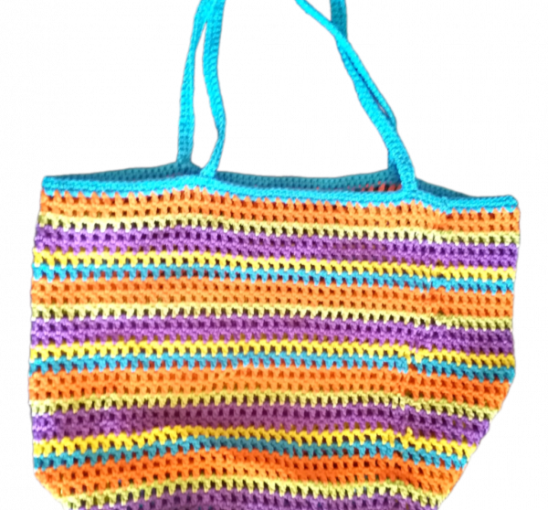 El Örgüsü Koton Makrome Renkli Plaj Çantası