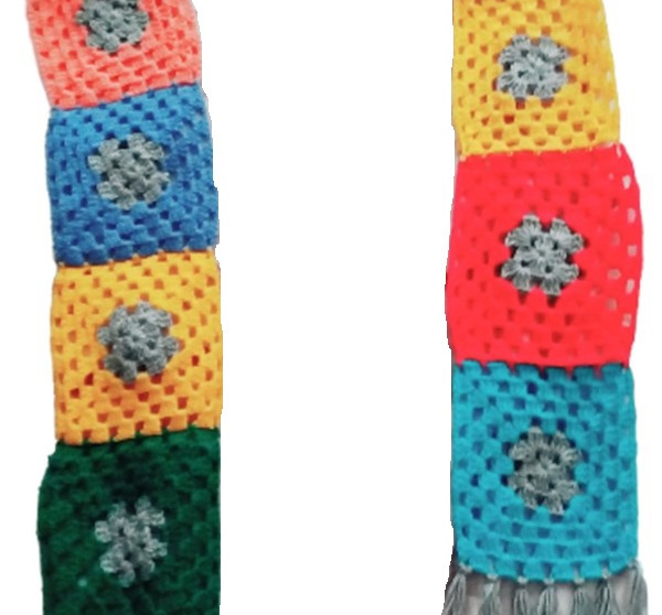 El Örgüsü Etnik Otantik Motifli Çok Renkli Atkı & Boyunluk