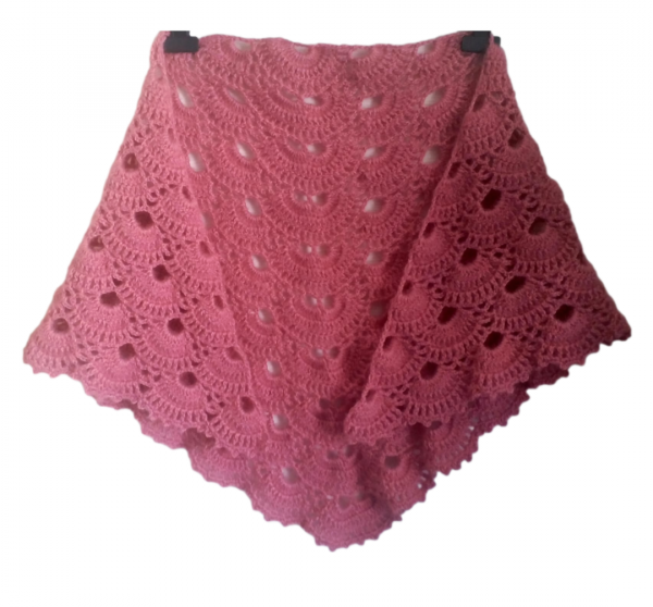 El Örgüsü Etnik Otantik Virüs Modeli Pudra Küçük Boy Tiftik Şal