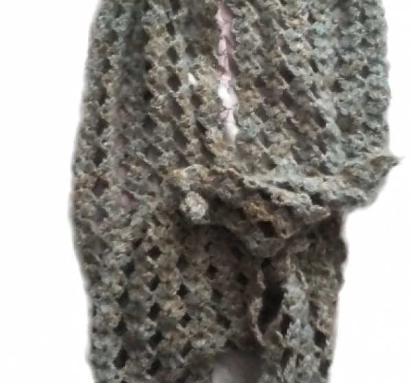 El Örgüsü Kahve-bej Uzun Atkı & Boyunluk