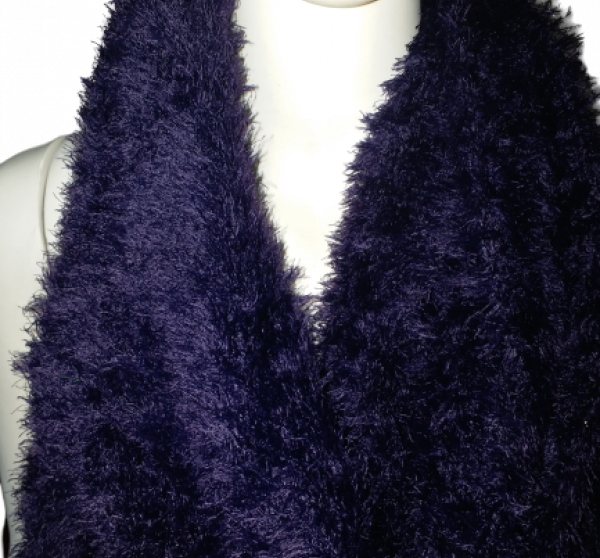 Kadın Kırçıllı Uzun Mor Boyunluk