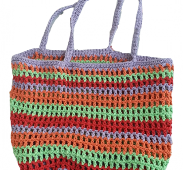 El Örgüsü Koton Makrome Renkli Plaj Çantası