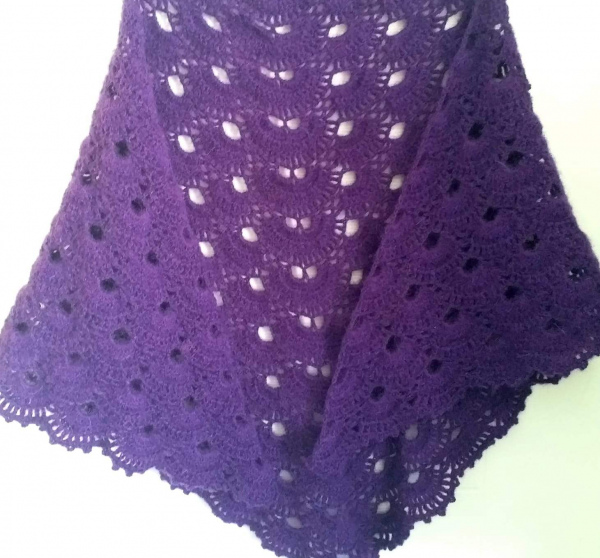 El Örgüsü Etnik Otantik Virüs Modeli Mor Küçük Boy Tiftik Şal