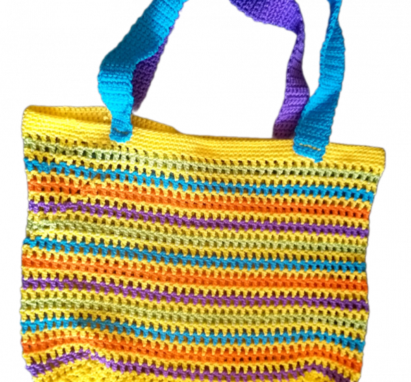 El Örgüsü Koton Makrome Renkli Plaj Çantası
