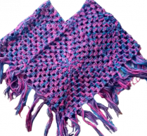 El Örgüsü Bordo & Mavi Kırçıllı Bebek Panço