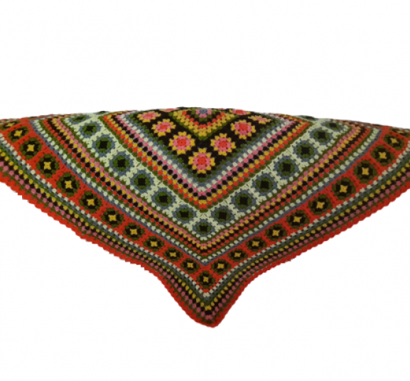 El Örgüsü Etnik Otantik Motifli Turuncu Çok Amaçlı Örtü