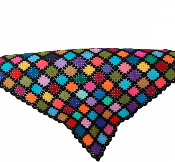 El Örgüsü Etnik Otantik Motifli Siyah Çok Amaçlı Örtü