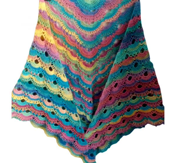 El Örgüsü Etnik Otantik Virüs Modeli Karışık Renk Orta Boy Şal